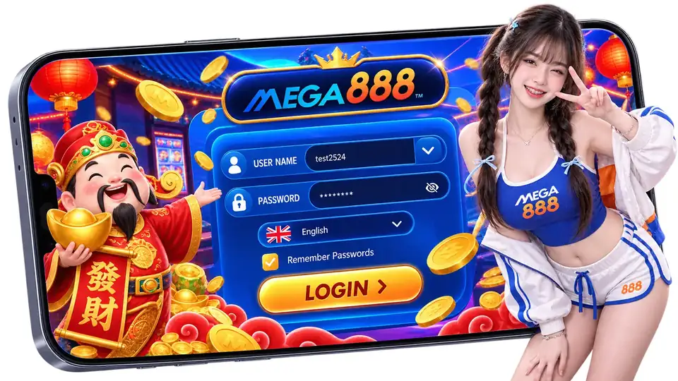 Paparan login MEGA888